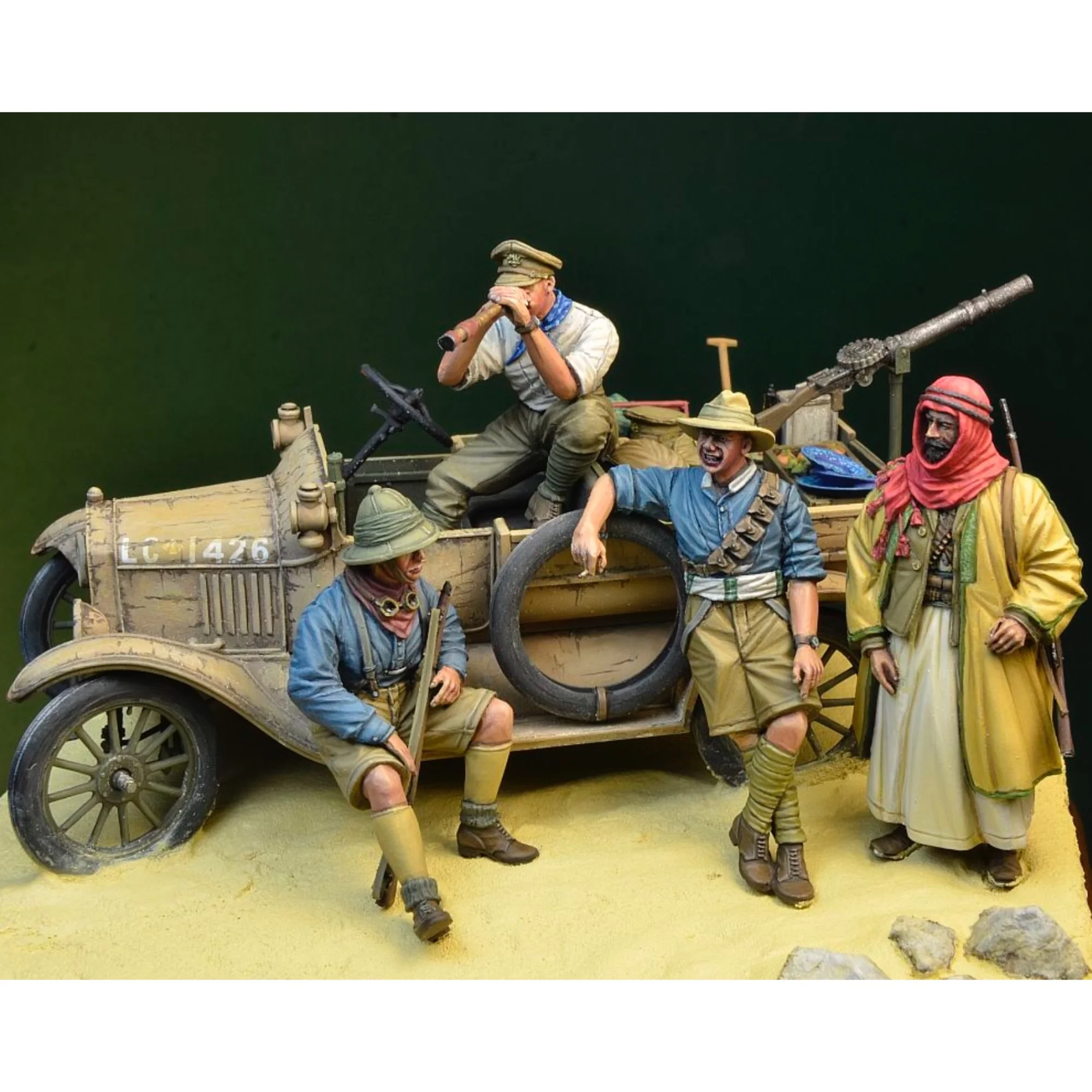1:35 figurine résine lot 3 soldats US + scène WW2 non peinte