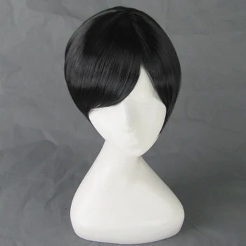 

Hoozuki no Reitetsu Hakutaku Cosplay Wigs High-temperature Fiber Synthetic Hair Black Short Straight Hair + free wig net
