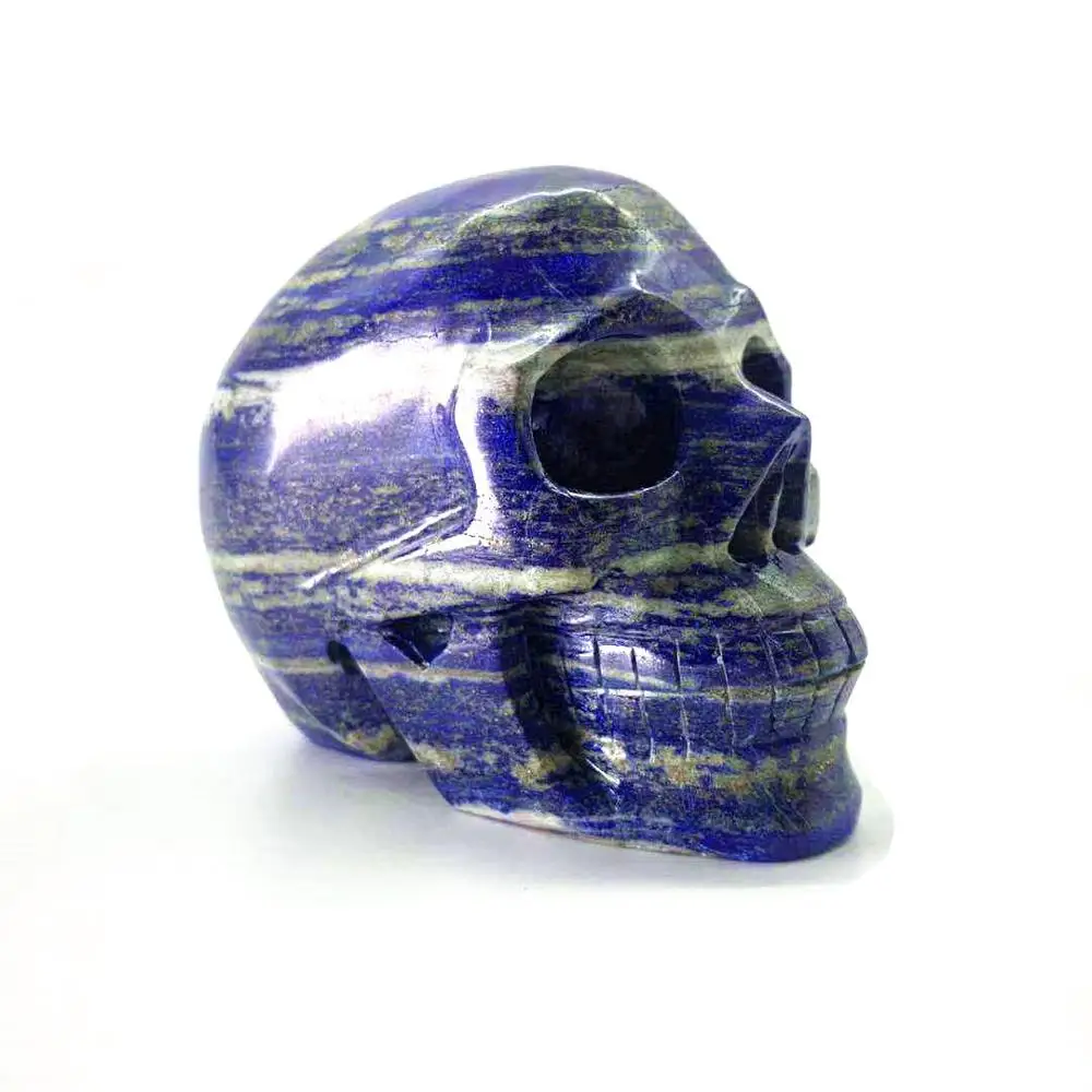 

Hand carved natural lapis lazuli crystal skulls blue gemstone crystal craft for decoration