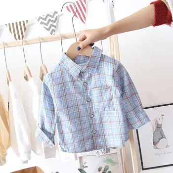 

Kids Plaid Shirt Spring Autumn Baby Boy Boy Shirts For Children Plaids Blouse Baby Little Girls Long Sleeve Strips Shirt Clothes