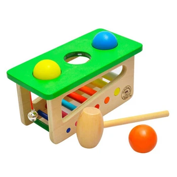 

Knock Ball Toy Home Gift Wooden Preschool Education Music Teaching Aids Jingle Bell Early Learning For Children Indoor Colorful