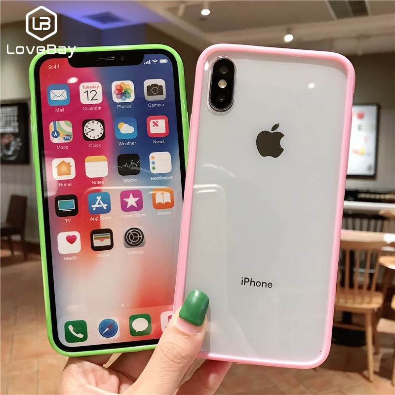 Lovebay прозрачный чехол карамельного цвета для iphone 11 Pro X XR XS Max мягкие ТПУ акриловые простые Чехлы для телефона для iphone 6 6S 7 8 Plus X