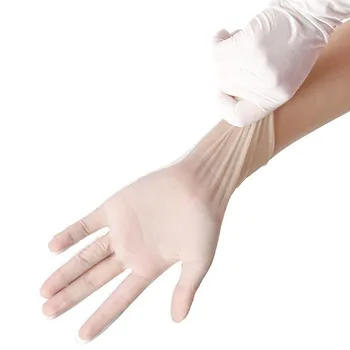 

500Pcs Disposable Latex Gloves White Non-Slip Acid and Alkali Laboratory Rubber Latex Gloves