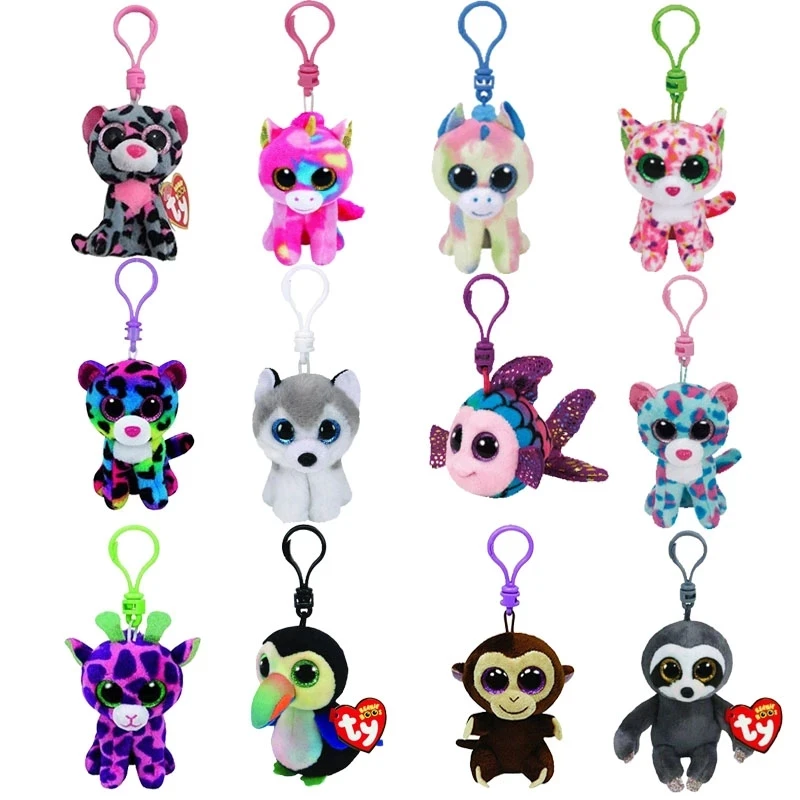 Ty Beanie Boos Keychain Pendant Unicorn Leopard Crow Monkey SlothBig