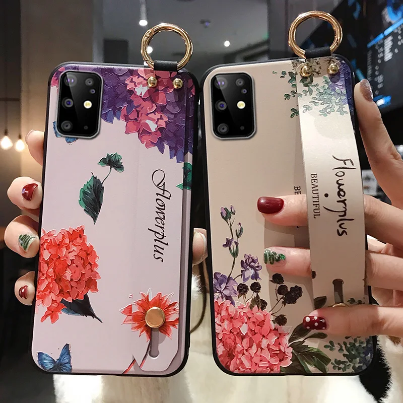 Чехол для телефона Galaxy Note 20 роскошный чехол с ремешком на запястье рисунком