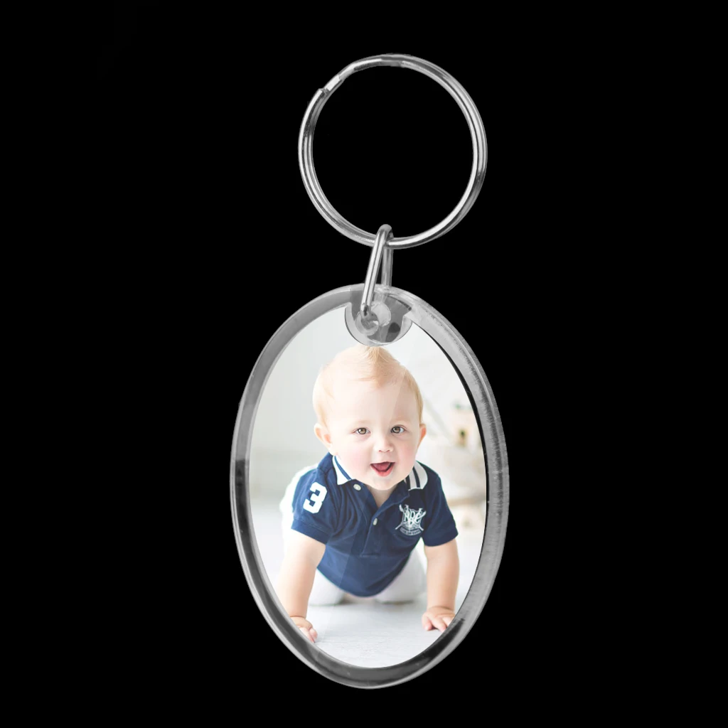 10x Clear Blank Insert Photo Picture Acrylic Frame Keyring Keyfob Keychain Gifts For Friend Parent Kids