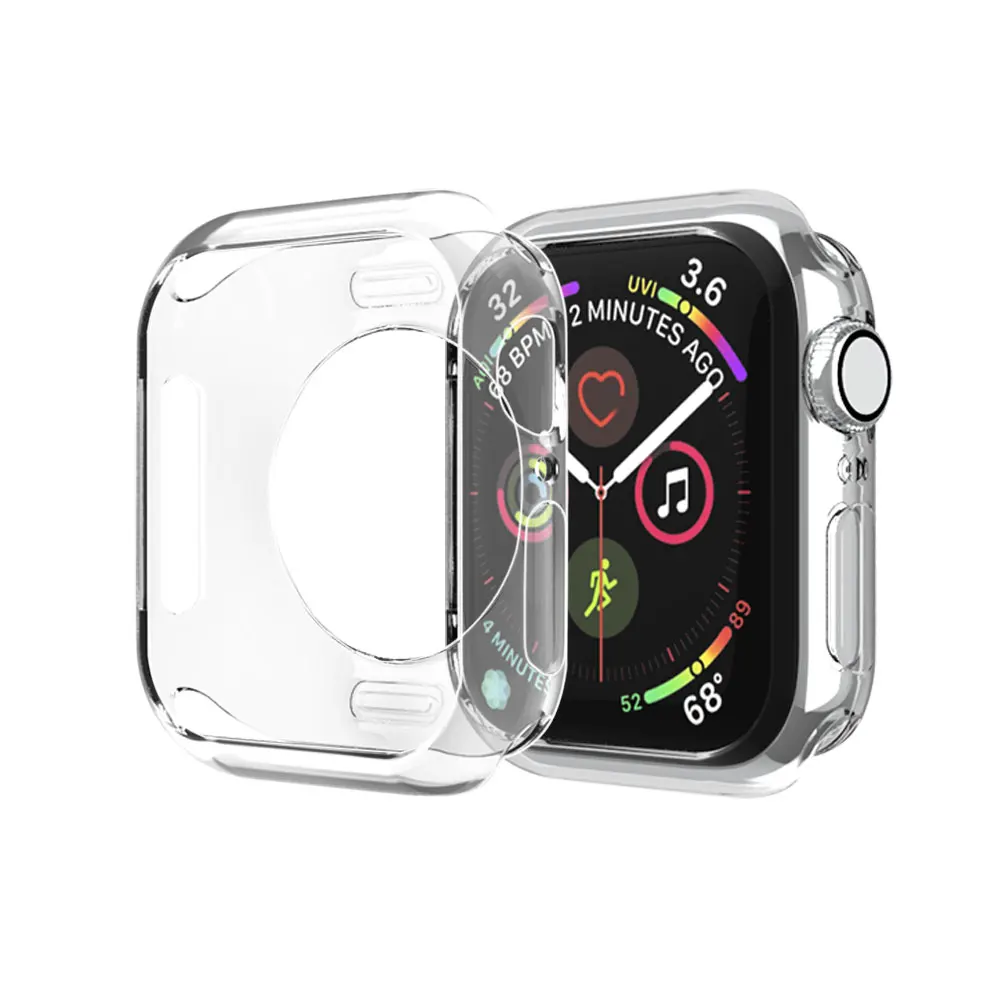 Чехол для часов Apple Watch 5, 4, 3, 2, мягкий защитный чехол из ТПУ, защита от падения 40 мм, 44 мм, 38 мм, 42 мм, аксессуары для Apple Watch