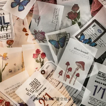 

20pcs Retro Plant Journal DIY Decoration Memo Pad Sulfuric Acid Paper Material Package Message Note Palnner Memo Stationery