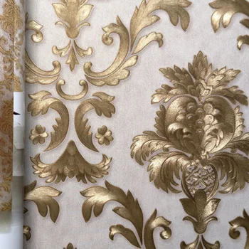 

PVC Wall Paper Wall Covering 1 Roll Textured Metallic Damask 3D 10M Decoration