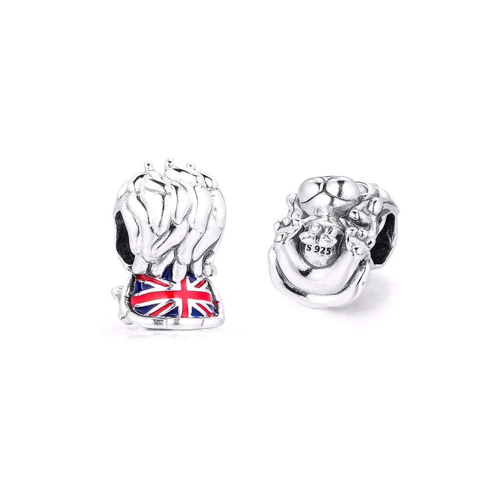 Fits-for-Pandora-Beads-Bracelets-Wavy-Union-Jack-Lion-Charms-100-925-Sterling-Silver-Jewelry-Free (4)