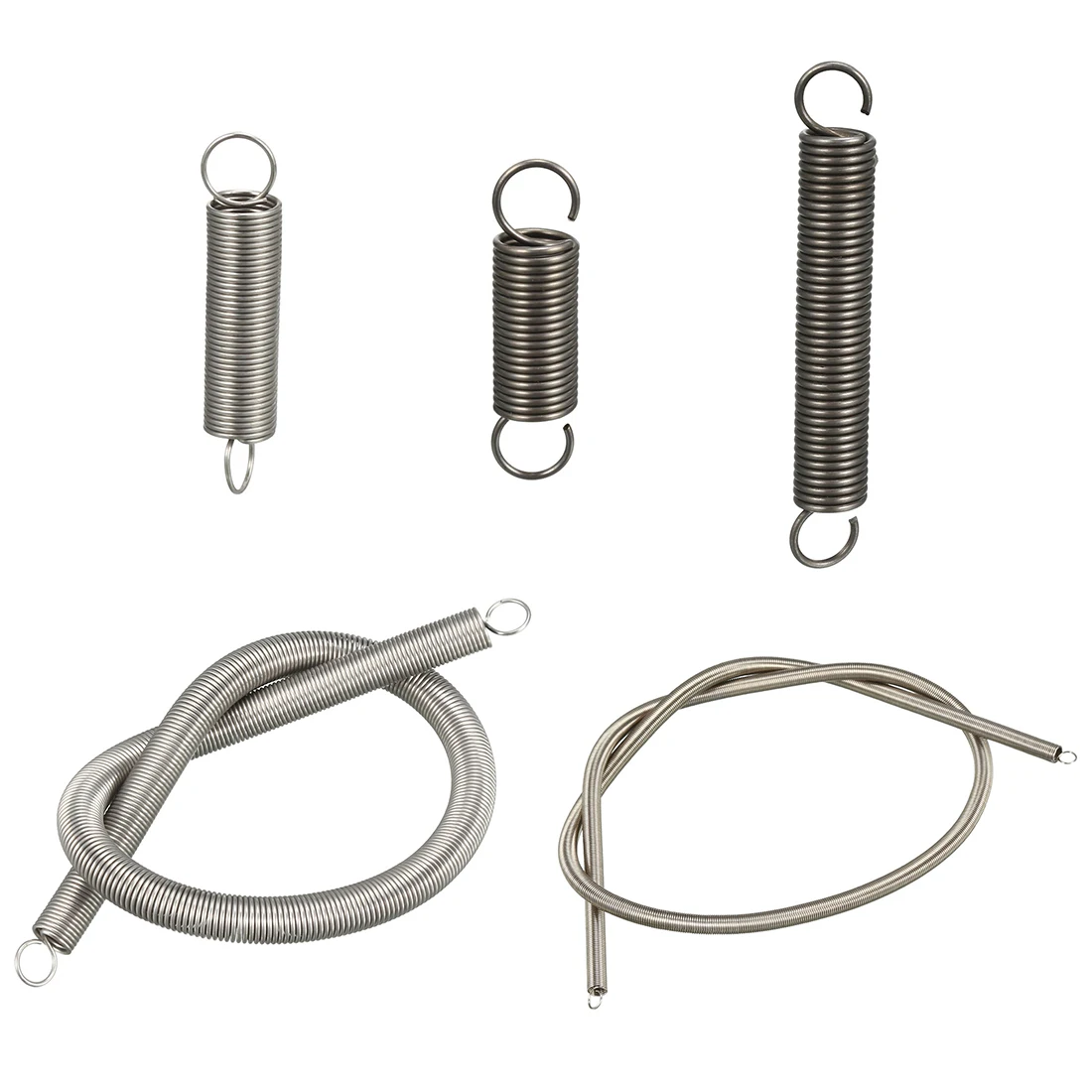 

uxcell 1-100pcs Extended Compressed Spring Wire Dia 0.4-1.4mm OD 5mm 6mm 8mm 10mm Small Dual Hook Tension Springs