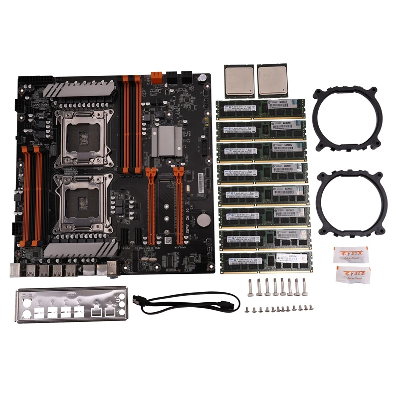 

PPYY-X79 Dual CPU LGA2011 Motherboard Set with Dual Intel E5 2689 4x8GB 32G 1600Mhz DDR3 ECC Support M.2 NVMe SATA3 USB3.0