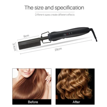 

Hair Comb Fast Smoothing Electric Hair Straightener Brush Ceramic Heating Temperature EU Plug
