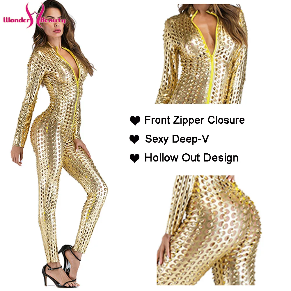 shiny metallic catsuit latex faux leather jumpsuit body suit leotard bodycon clubwear bar pole dance costume wet look bodysuit (6)