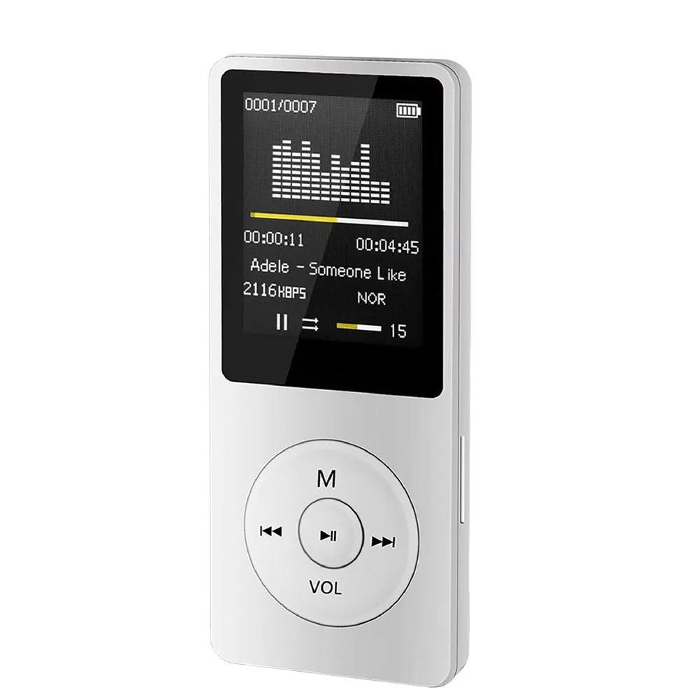 Mp3 музыкальный плеер радио FM Радио Видео игры кино Mp3 Спорт Клип USB Aux Muziek цифровой светодиодный ЖК-экран плееры MP3# T10G - Цвет: White