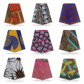 

New Guaranteed Real pagne Wax Block Prints In Original Wax 100% Cotton Veritable Wax Veritable African Ankara Fabric Aso Ebi