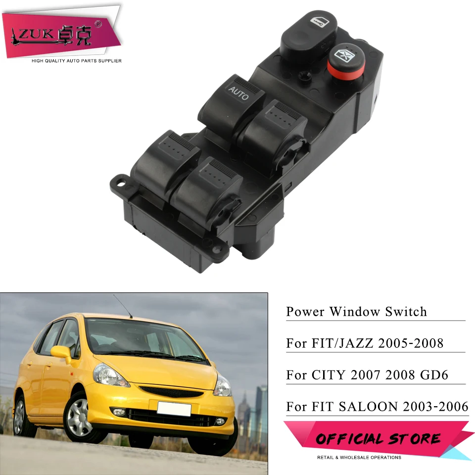 Zuk Power Master Window Control Switch Assy For Honda Fit Jazz City Gd1