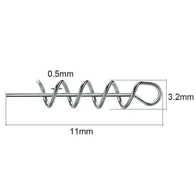 50 or100pcs/Lot Spring Lock Pin Crank Hook Fishing Connector 7MM-42MM Stainless Steel Swivels&Snap Soft Bait Accessories Flat 11MM