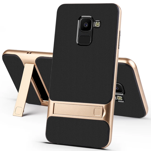 US $2.94 Full Cover for Samsung Galaxy J6 / J6 Plus 2018 Case Cover 3D Stand TPU PC Hybrid 360 Protective Ph