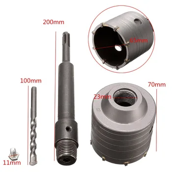 

Wall Hole Saw Connecting Rod Wrench Drill Bit Set 65mm SDS Plus Shank Power Tool
