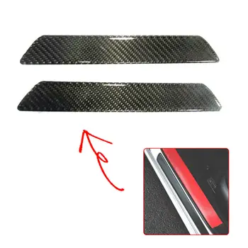 

2x Carbon Fiber Car Door Sill Scuff Plate Cover Panel Step Protector Accessories Carbon Fiber
