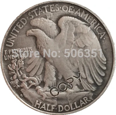 1917, P D S идущая Свобода Половина копия доллара монеты