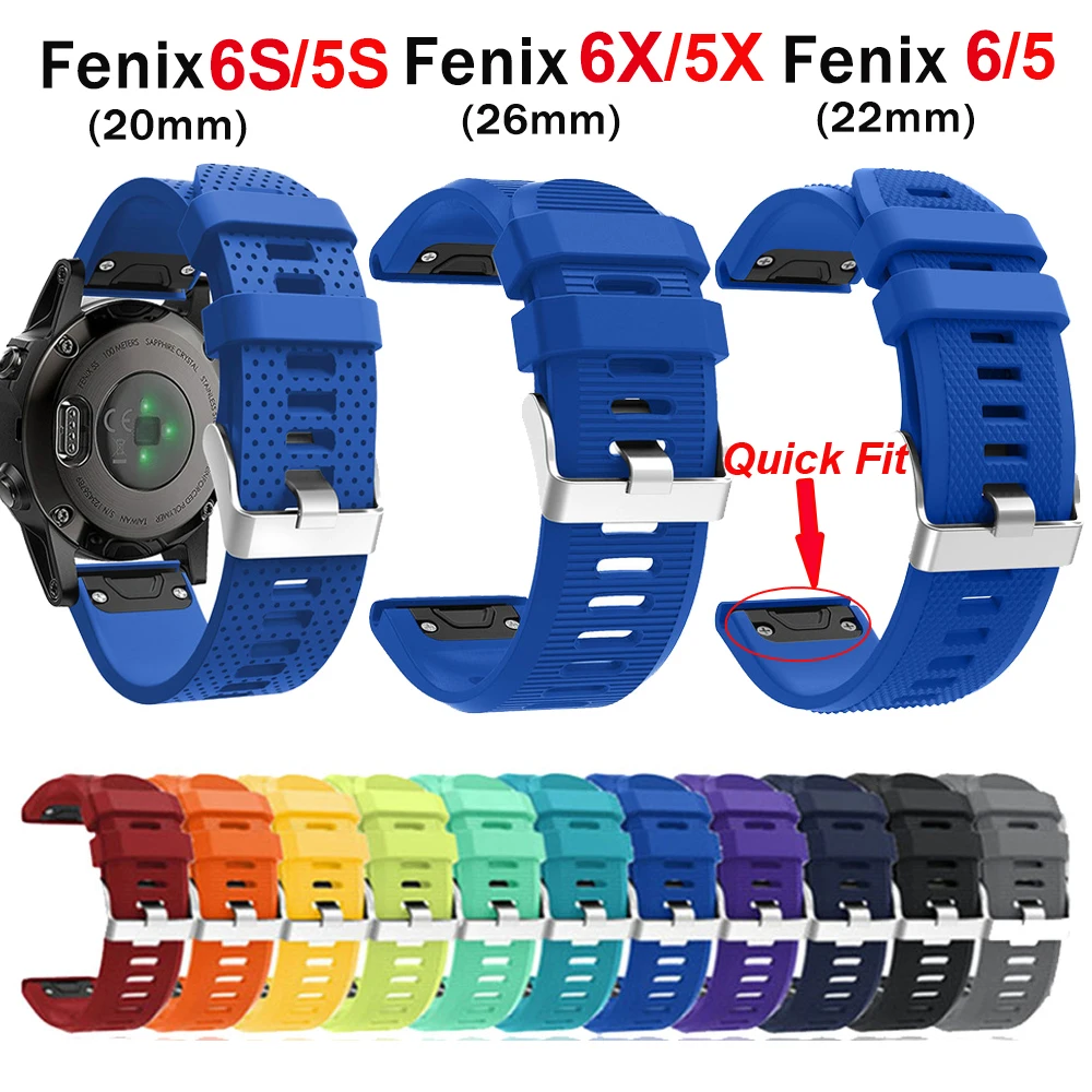 26 22 20 мм Easyfit ремешок для Garmin Fenix 6 6X6 S Pro 5S 5 5X plus 3HR Forerunner 935 945 часы быстросъемный