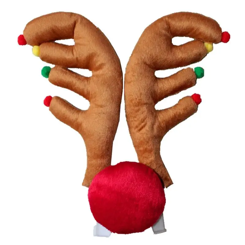 Набор для автомобиля оленьи рога милые плюшевые рождественские повязки на