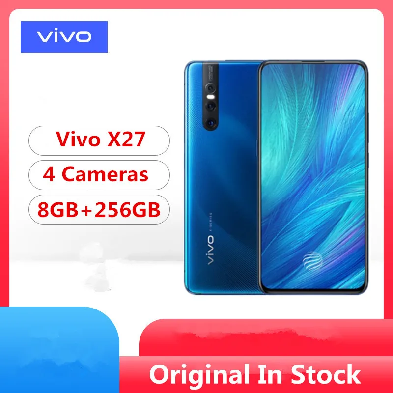 

Original vivo X27 Elevating Camera 48.0MP Mobile Phone 8GB 128GB 6.39" Full Screen Octa core 4G Rear 3 Cameras Cell phone