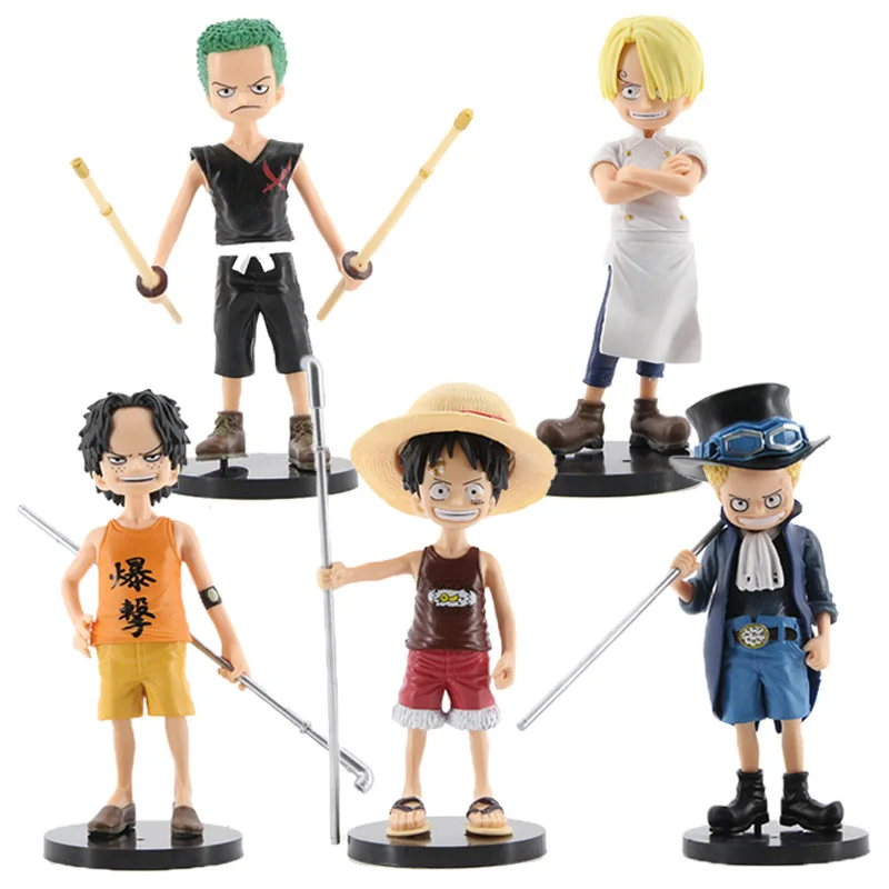 Luffy Sanji Zoro Sabo Ace Kid Ver. ПВХ фигурка OP Милая Коллекционная модель игрушка торт