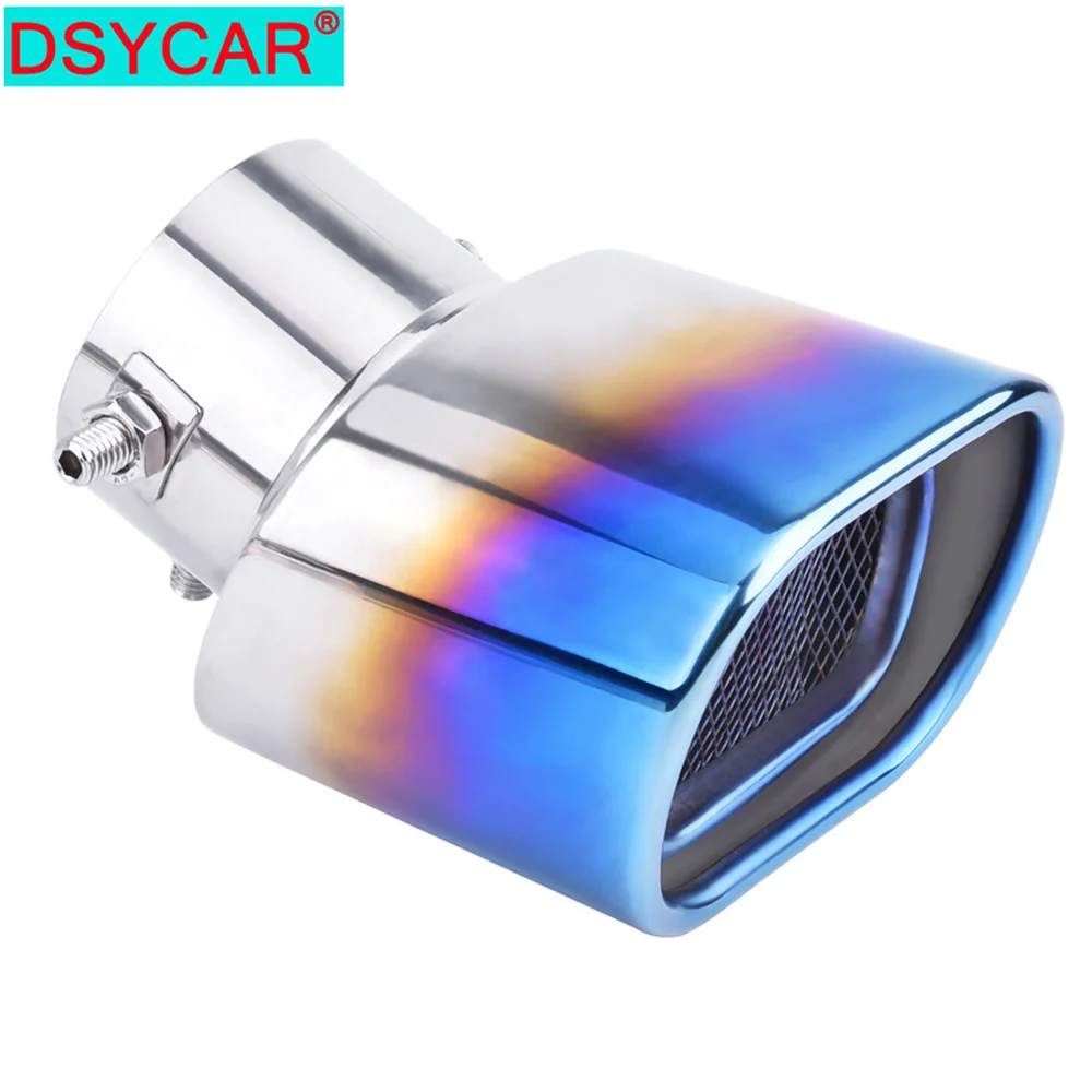 Universal Car Modification Stainless Steel Grilled blue Car Exhaust Pipe Tip Tail Muffler Exhaust pipe cover styling