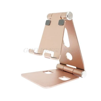 

Aluminium Alloy Dual Foldable Desktop Rotary Tablet Stand Mobile Phone Holder Mount Bracket for iPhone for iPad for Samsung