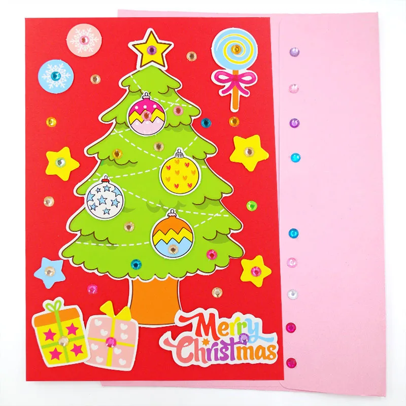 Новые рождественские украшения для поделок карты детский сад много художественных ремесел diy игрушки головоломки ремесла дети для детских игрушек девочка/мальчик подарок - Цвет: Christmas tree