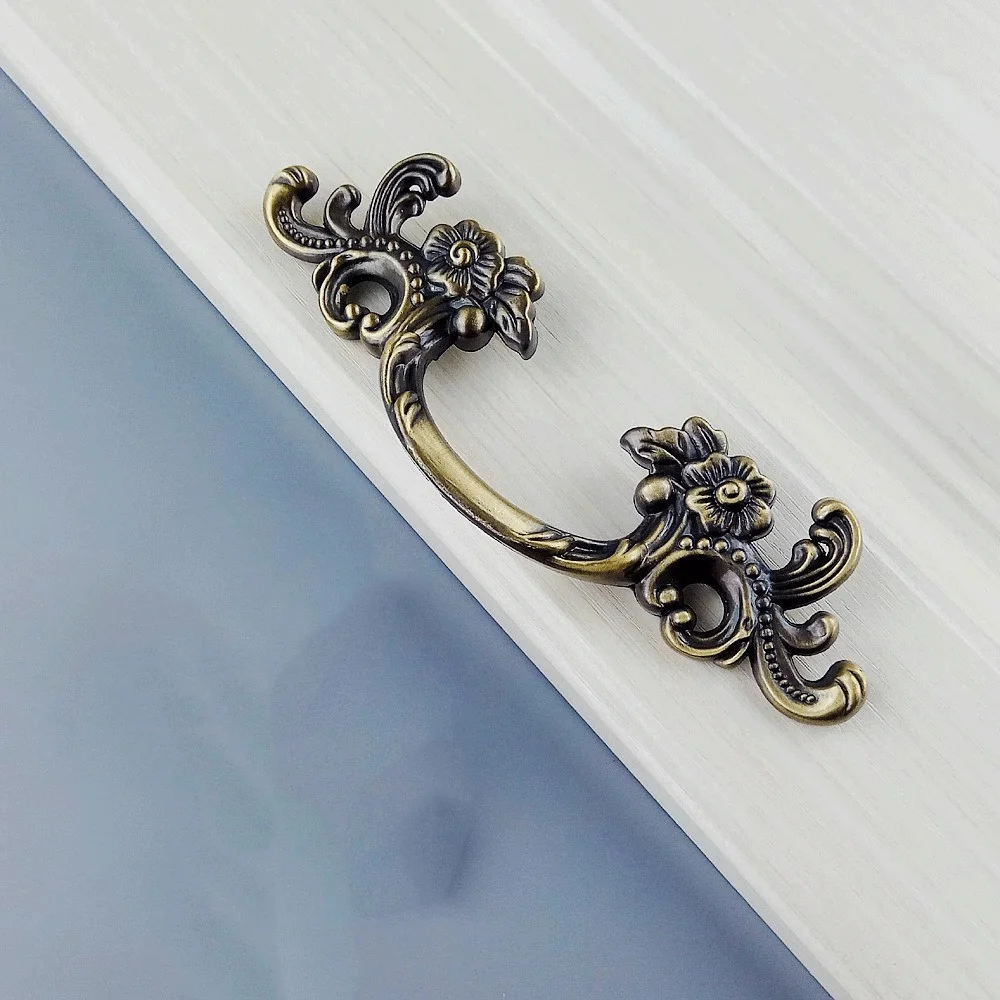 Antique Silver Bronze Furniture Hardware Vintage Drawer Handles