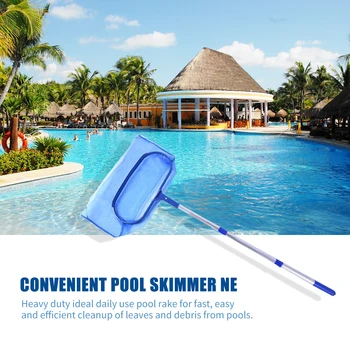 

Pool Skimmer Net Removal Leaf Rake Swimming Pool Ponds with Heavy-Duty Aluminium Frames Mesh Nets with Telescopic Pole