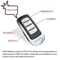 Télécommande de Porte de Garage Multifréquence 280 868MHZ, Duplicata, Copie pour 433mhz 868mhz 