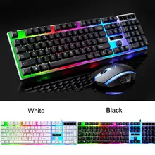 HobbyLane G21 Набор клавиатуры и мыши с Цветной подсветкой стандартная клавиатура 104 клавиш проводная USB эргономичная игровая клавиатура и мышь d25