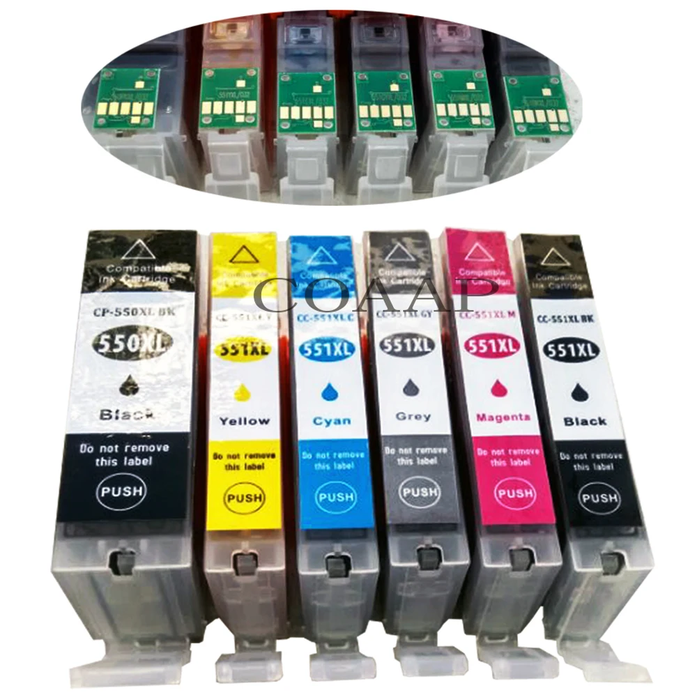 Cartucho de Tinta y para Canon m Pixma Mx925 Mx725 Mg5450 Mg5550 Mg6350 Mg6450 Ip7250 Pgi-550 Cli-551 bk - c - Imagem 4