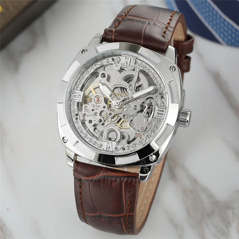 FORSINING автоматические механические часы мужские военные спортивные мужские часы лучший бренд роскошные стальные скелетные водонепроницаемые мужские наручные часы 019