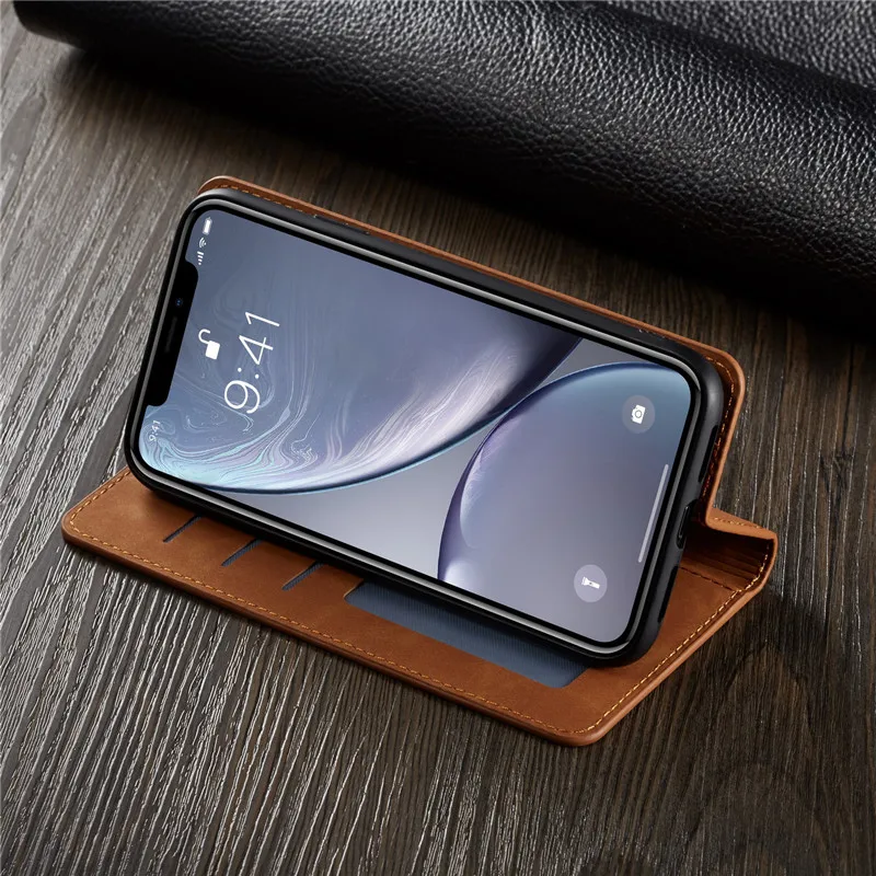 Магнит кожаный чехол для iPhone 12 11 Pro XS Max XR X 8 7 6 6S Plus 5 5S SE портмоне Samsung S20 FE ультра S10 S9