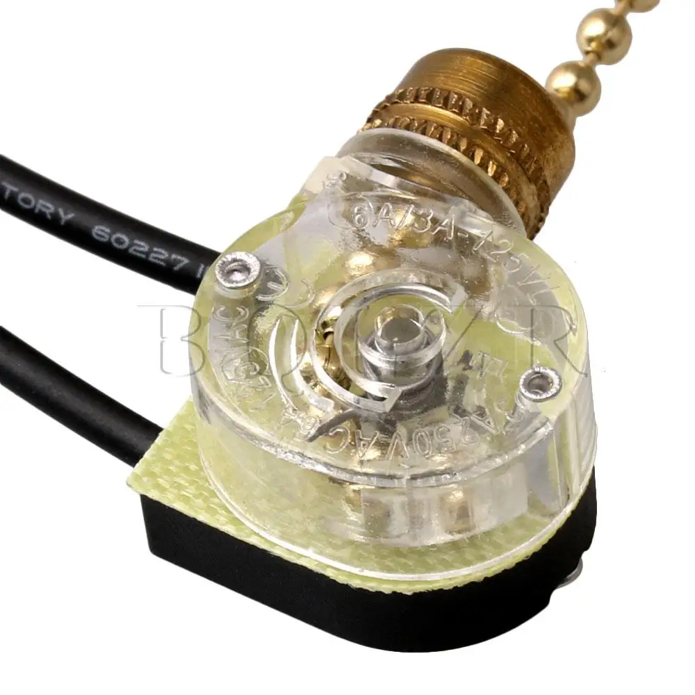  BQLZR Alloy Electric Lamp On-Off Pull Switch with Pull Chain Length 80cm Gold - 4000138608778