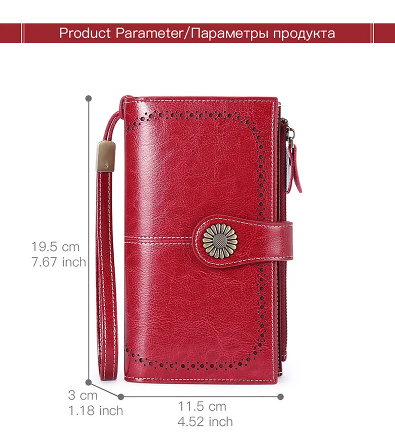 Модный женский клатч кошелек из коровьей кожи Женский Длинный кошелек женский кошелек на молнии кошелек на ремне деньги кошелек для IPhone 8