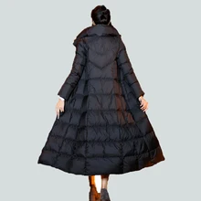 Осенне-зимний женский пуховик плюс длинная модная теплая верхняя одежда пальто Высокое качество пальто с капюшоном Новые женские черные элегантные парки