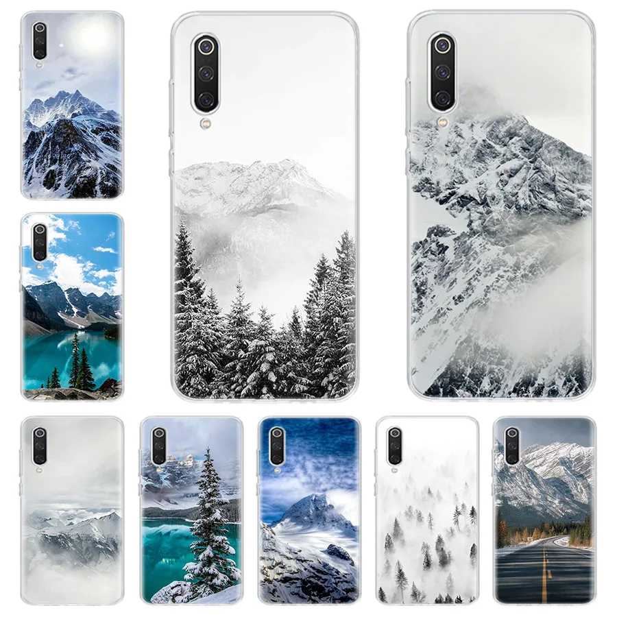 Black White Mountain Pine Tree Forest Mountain Peak Mist Custodia Per Telefono Per Xiaomi Redmi Note 11S 11T 11E 12S 12 Pro Plus 11 10S 10
