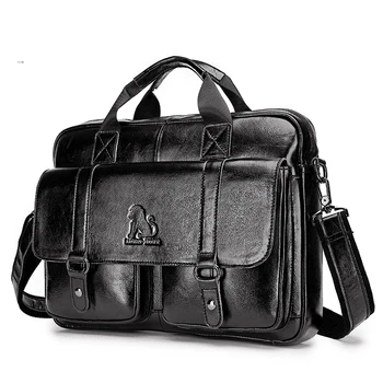 

Famous design man Bag men's Genuine Leather briefcase Male man laptop bag natural Leather men Messenger bags men's briefcases