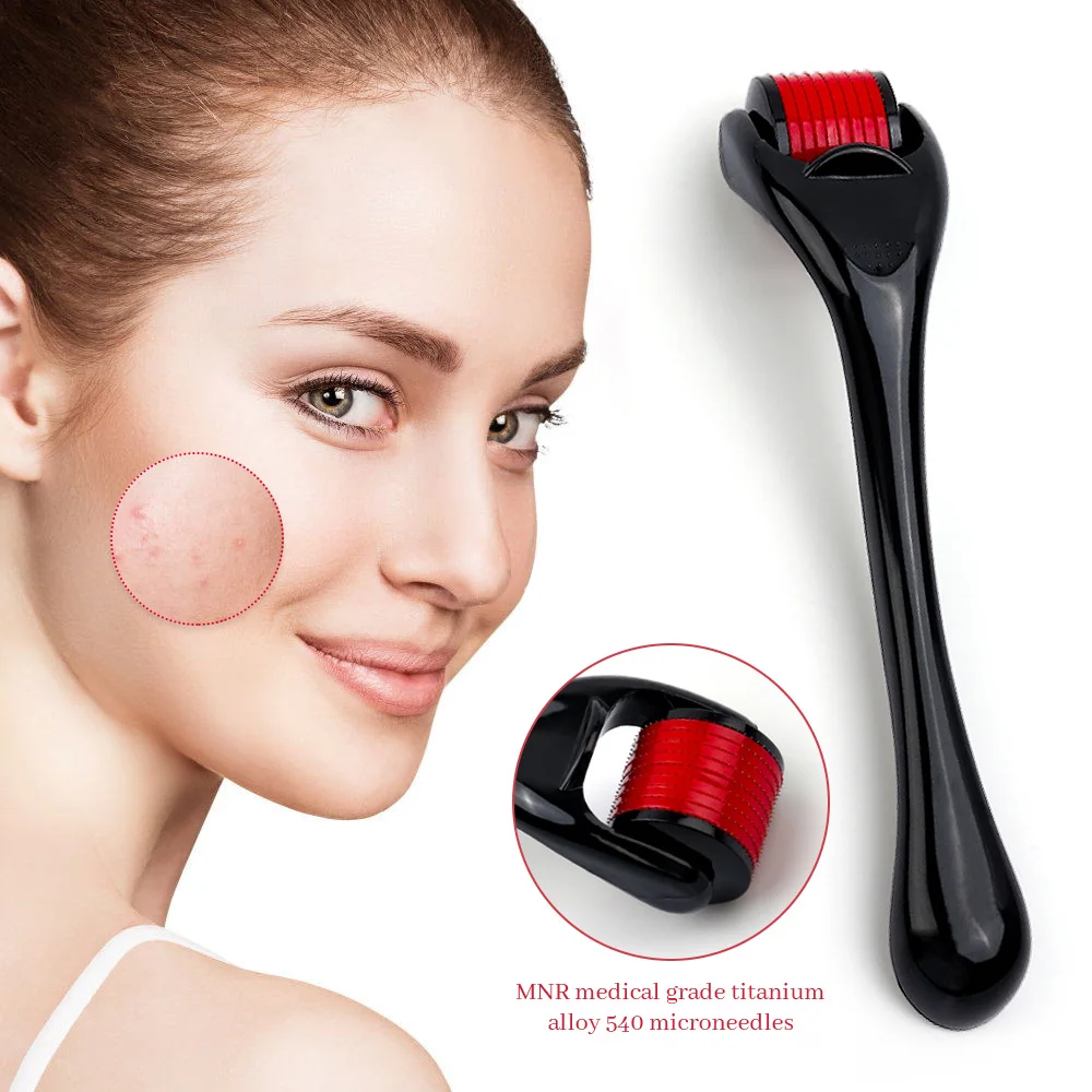 Microneedle Derma Roller 540 Aghi 0.2Mm/0.25Mm/0.3Mm Face Mesoroller Per Rullo Per La Crescita Dei Capelli Dermapen Microneedling Facciale