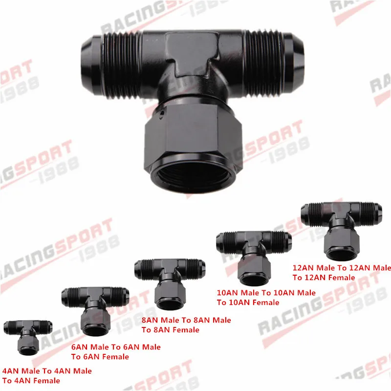 AN4 AN6 AN8 AN10 AN12 Female To Male Tee On Side Thread Fitting Adapter oil line fitting adapter