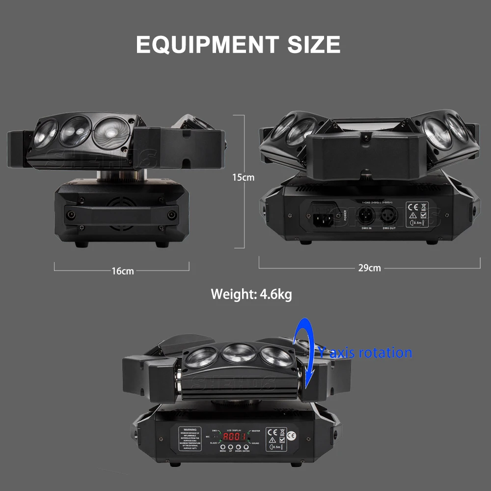 Online Neue Ankunft MINI LED 9x10W FÜHRTE Spinne Licht RGBW 16 48CH DMX Bühne Lichter Dj LED spinne Moving Head Strahl Licht