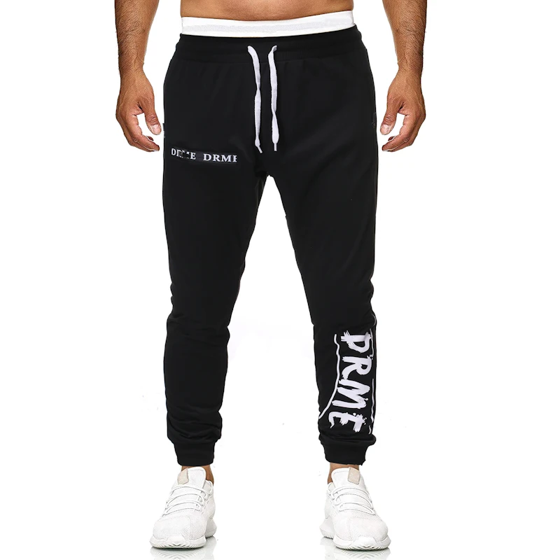 style2 black Новые модные повседневные мужские спортивные штаны с принтом мужские полосатые Лоскутные Спортивные брюки для бега с буквенным принтом повседневные штаны в стиле хип-хоп - Цвет: style2 black