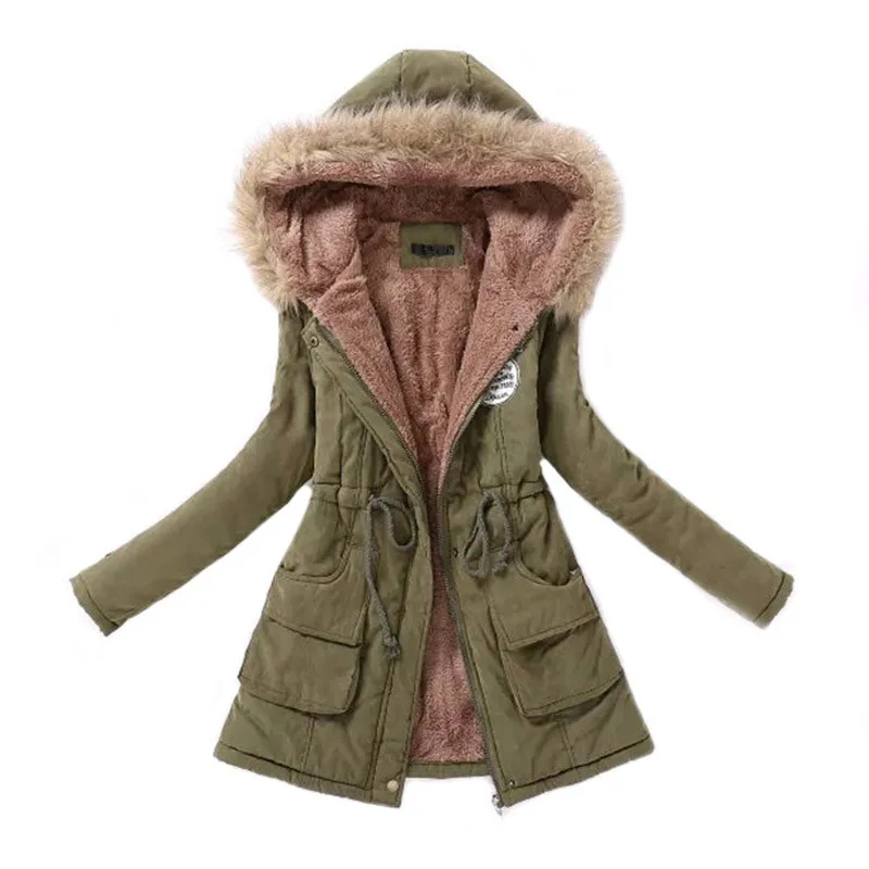 Женская парка, повседневная верхняя одежда, осень-зима, пальто с капюшоном в стиле милитари, зимняя куртка, женские меховые пальто, женская
